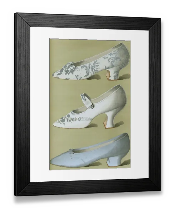 Framed Print : Shoe fashion in 1900, Women's shoes