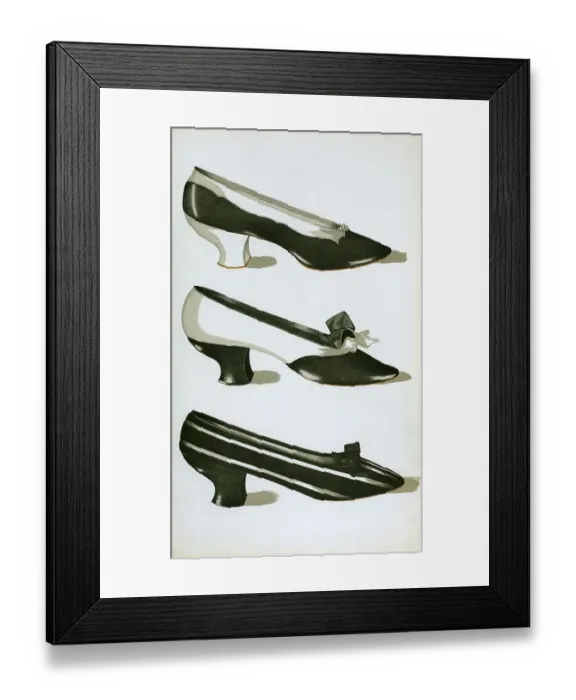 Framed Print : Shoe fashion in 1900, Women's shoes