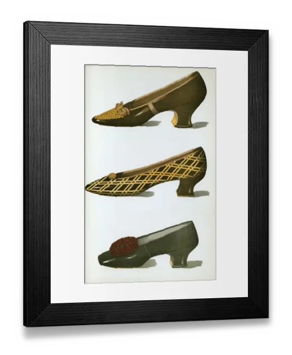 Framed Print : Shoe fashion in 1900, Women's shoes