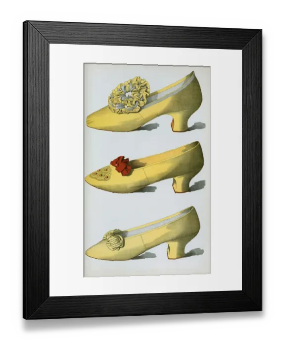 Framed Print : Shoe fashion in 1900, Women's shoes