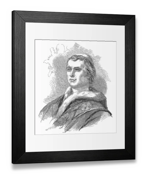 Framed Print : Historical, digitally restored reproduction from a 19th century original