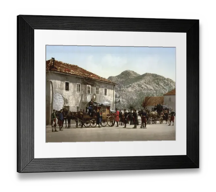 Framed Print : Arrival of the stagecoach in Cetinje Framed Print : Arrival of the stagecoach in Cetinje