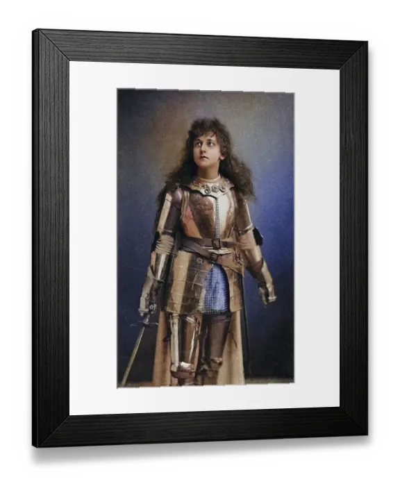 Framed Print : Mary Kingsley as Joan of Arc in the historical drama Henry IV Part 1 by William Shakespeare