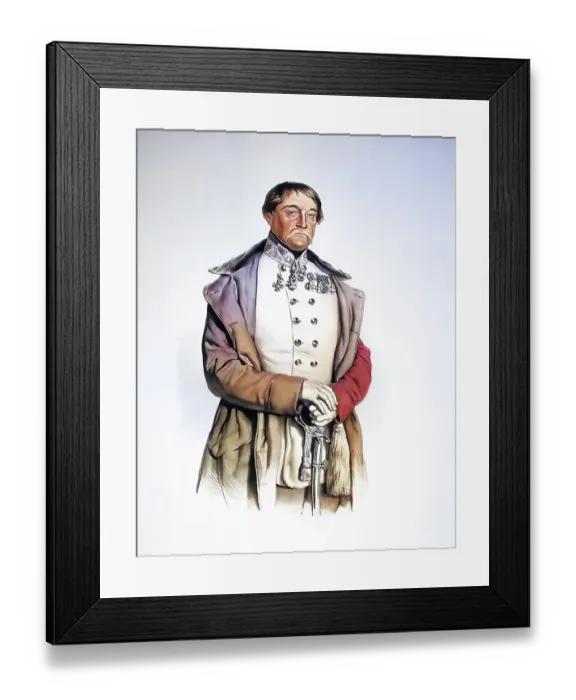 Framed Print : Georg Freiherr August von Auenfels (born 11 April 1773 in Broszkowce in Croatia)