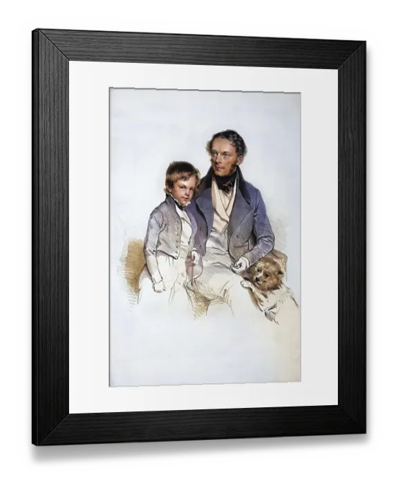 Framed Print : Heinrich Eduard Schoenburg-Hartenstein with son Framed Print : Heinrich Eduard Schoenburg-Hartenstein with son