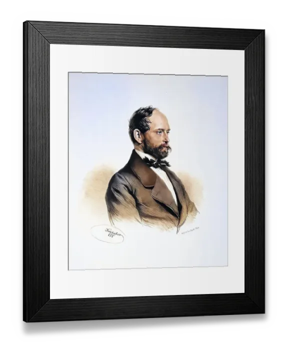 Framed Print : Josef Wimmer (1834-1903), Viennese local writer and playwright