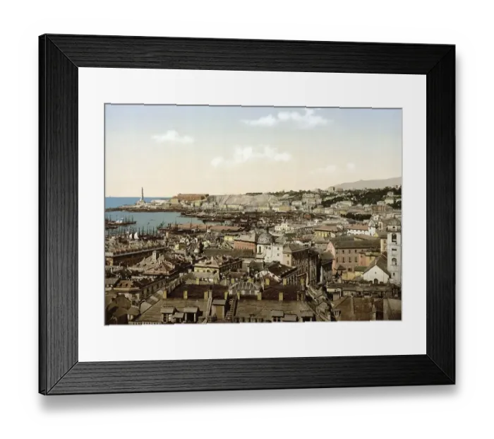 Framed Print : Blick zum lighthouse, Genua, Italien