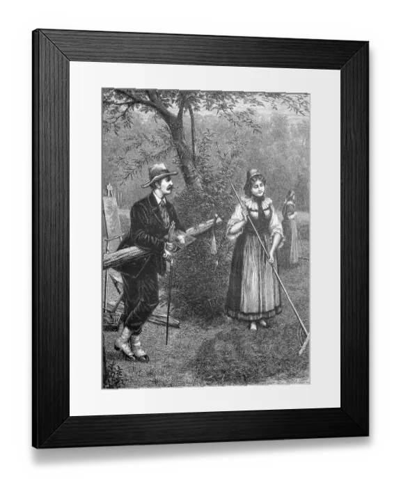Framed Print : Landscape painter studying agriculture