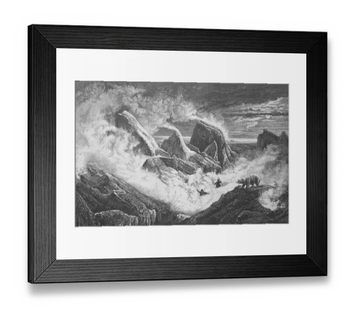 Framed Print : Snowstorm in the pack ice on a winter night in 1873 Framed Print : Snowstorm in the pack ice on a winter night in 1873