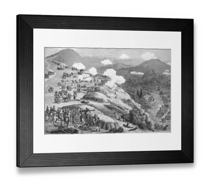 Framed Print : Main attack by the Turks on the Russian positions at the Schipka Pass