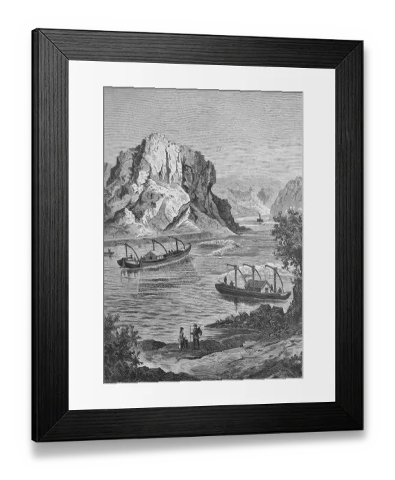 Framed Print : Salmon catch, salmon fishing, in the Rhine Framed Print : Salmon catch, salmon fishing, in the Rhine
