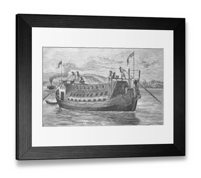 Framed Print : Hungarian grain ship on the Danube