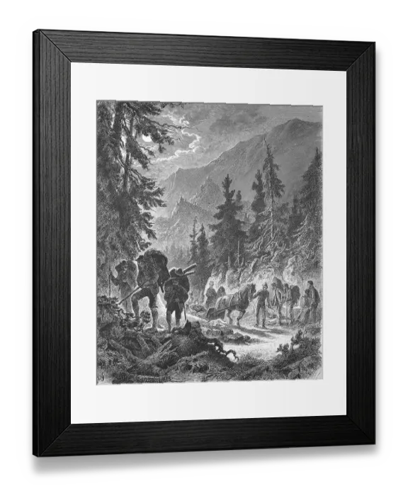Framed Print : The Ascent of King Ludwig to the Schachen