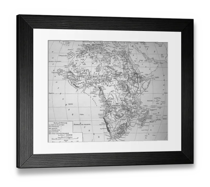 Framed Print : Map of Africa in 1884, Historical