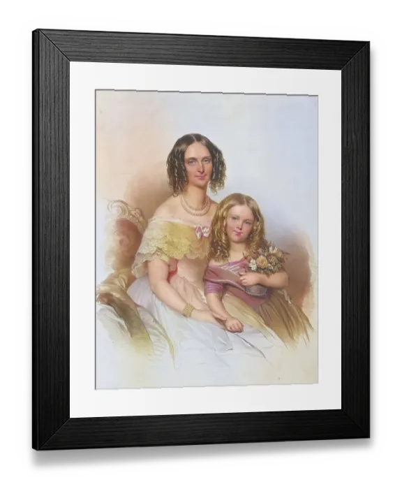Framed Print : Marie Czernin (1806-1872) with daughter Wilhelmine (1838-1886) Framed Print : Marie Czernin (1806-1872) with daughter Wilhelmine (1838-1886)