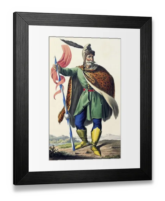 Framed Print : Bela, legendary leader of the Huns and brother of Keve and Kadicha