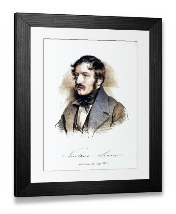Framed Print : Nikolaus Lenau, officially Nikolaus Franz Niembsch until 1820