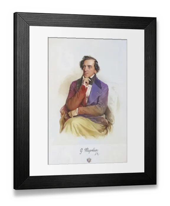 Framed Print : Giacomo Meyerbeer, real name Jakob Liebmann Meyer Beer (born 5 September 1791 in Tasdorf)