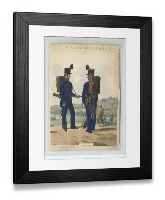 Framed Print : Pontoniers are genius troops intended for bridge-building