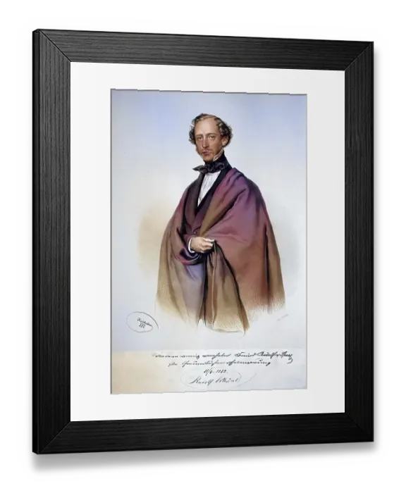 Framed Print : Rudolf Khuenl (1820-1890), zither virtuoso Framed Print : Rudolf Khuenl (1820-1890), zither virtuoso