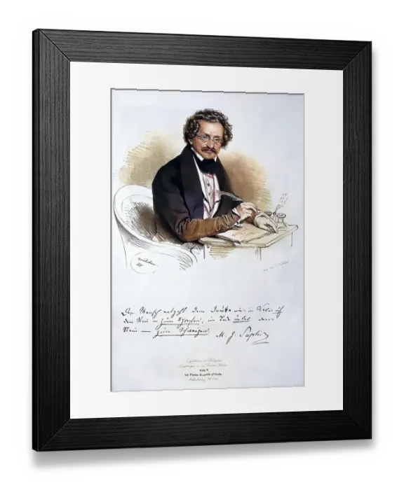 Framed Print : Moritz Gottlieb Saphir (born 8 February 1795 in Lauschbruenn near Stuhlweissenburg)