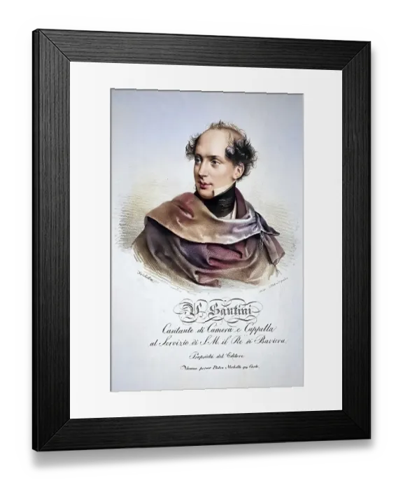 Framed Print : Vincenzo Santini (1798-1836), Bavarian Kammersaenger