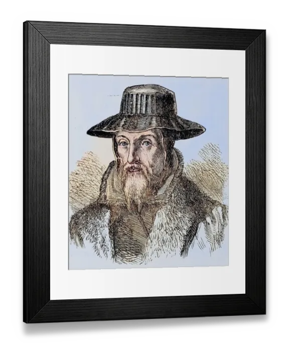 Framed Print : John Foxe, 1516-1587, English author of Foxe's Book of Martyrs