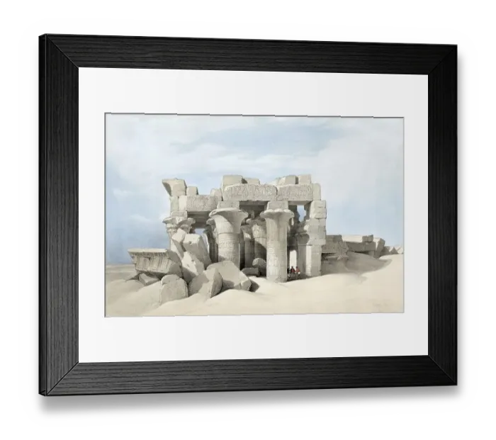 Framed Print : Temple ruins in Kom Ombo, industrial town on the banks of the Nile in Upper Egypt
