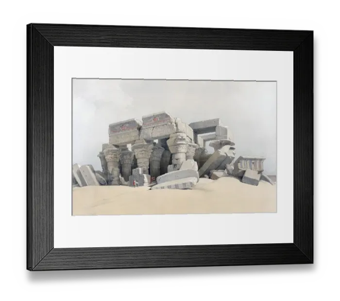 Framed Print : Temple ruins in Kom Ombo, industrial town on the banks of the Nile in Upper Egypt