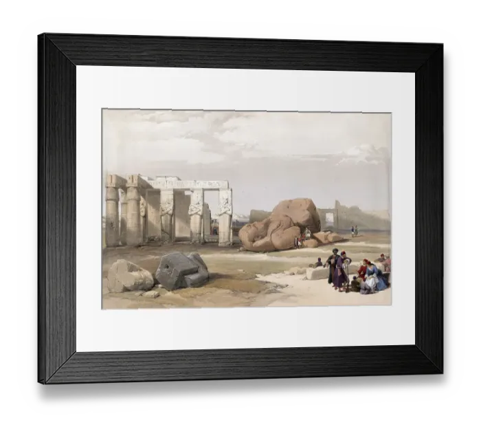 Framed Print : Fragment of the Great Colossi at the Memnonium