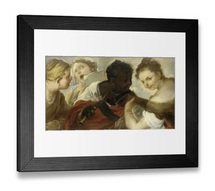 Framed Print : Vier musizierende Frauen (1658)