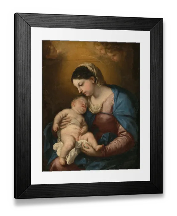 Framed Print : Madonna and Child, painting made by Luca Giordano (Italian)