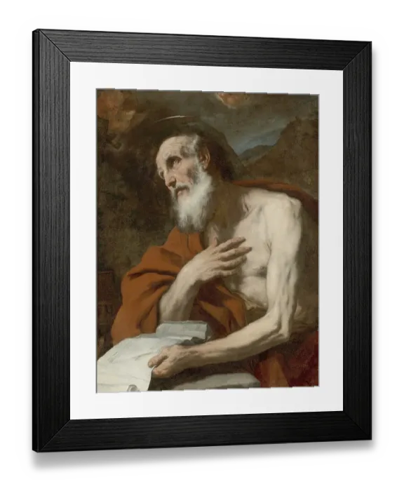 Framed Print : St Jerome, painting made by Luca Giordano (Italian)