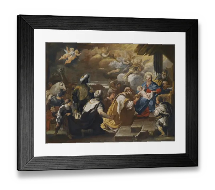 Framed Print : The Adoration of the Magi, painting by Luca Giordano (Italian)