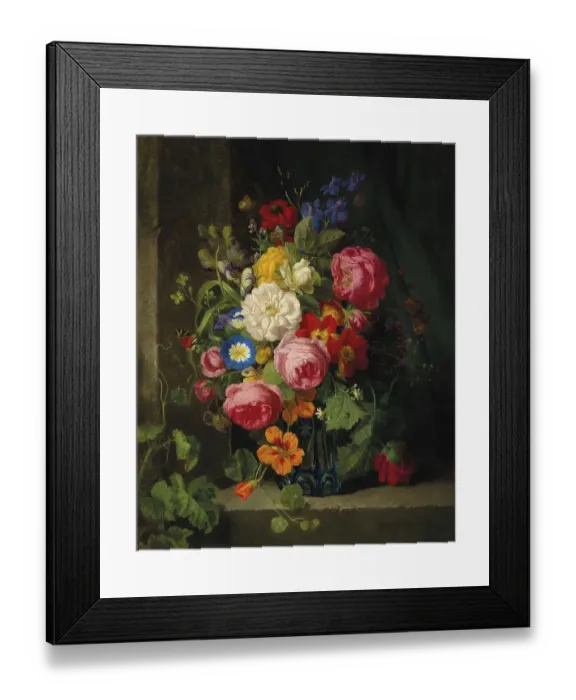 Framed Print : A large bouquet of flowers with roses Framed Print : A large bouquet of flowers with roses
