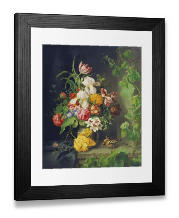 Framed Print : Colourful bouquet of flowers in a vase Framed Print : Colourful bouquet of flowers in a vase