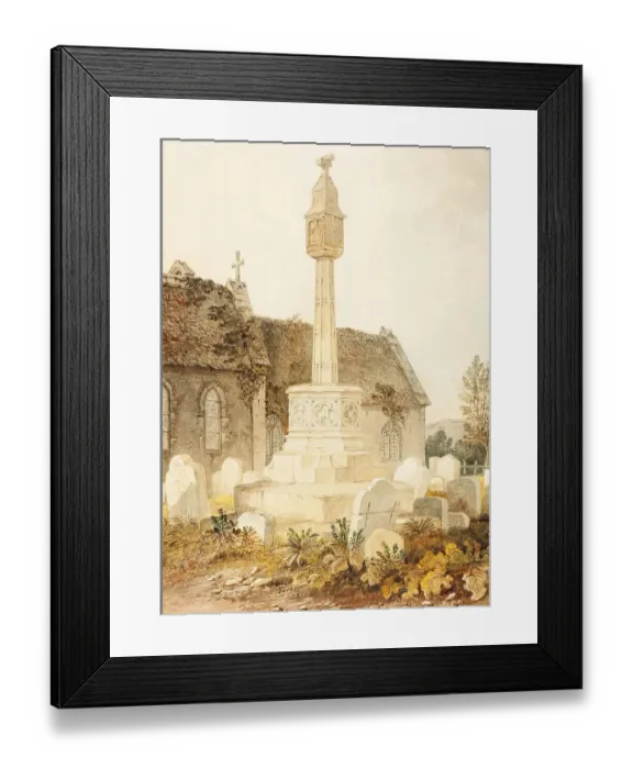 Framed Print : Monument in a Church Cemetery, Northamptonshire