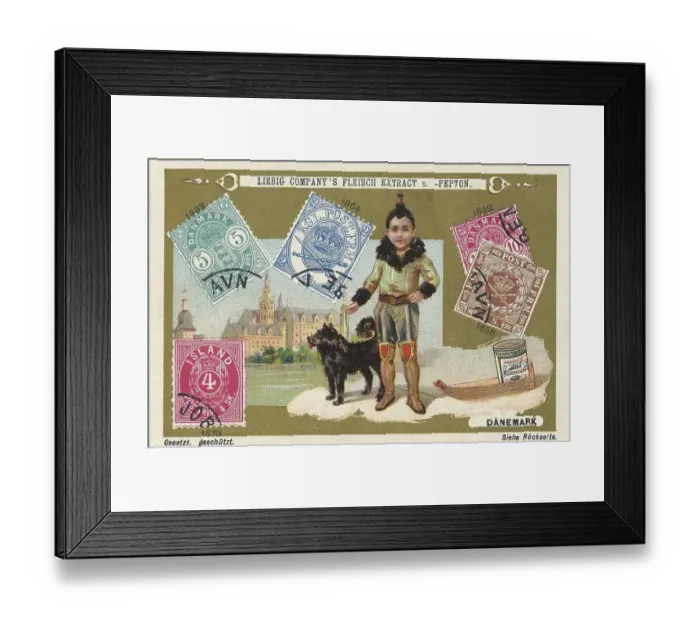 Framed Print : Series of historical valuable stamps