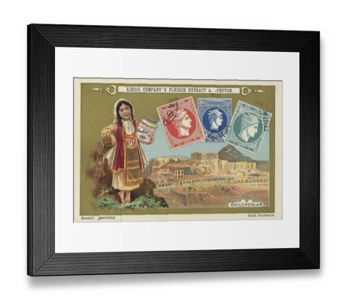 Framed Print : Series of historical valuable stamps