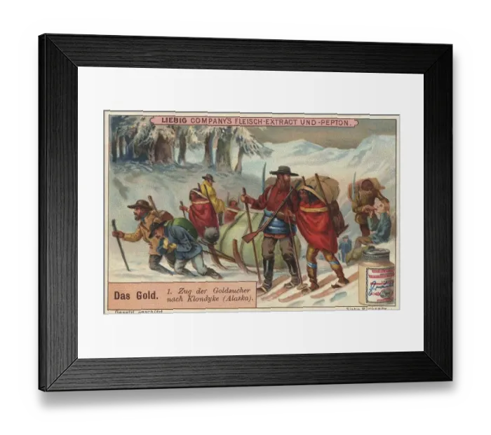 Framed Print : Picture series The Gold, Train of gold seekers to Klondyke Framed Print : Picture series The Gold, Train of gold seekers to Klondyke