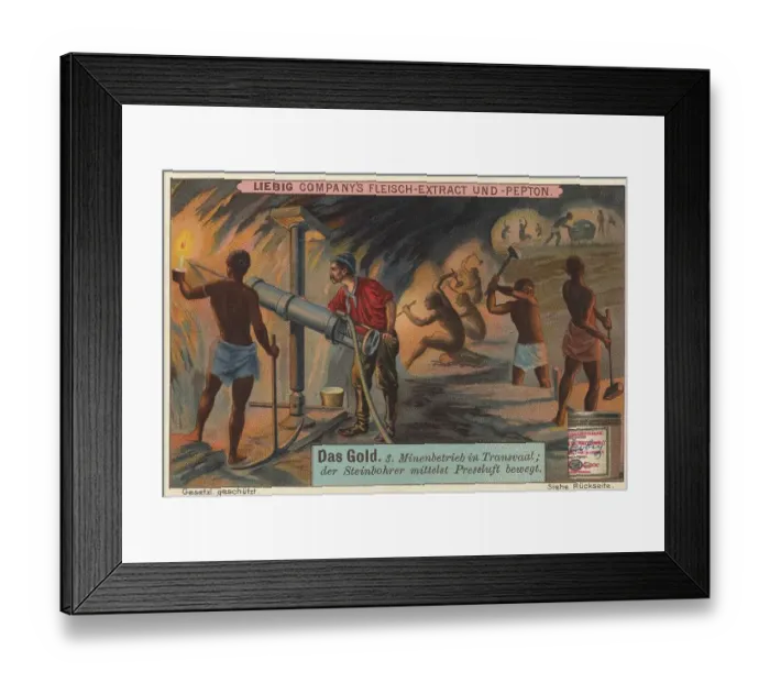 Framed Print : Picture series The Gold, mining operation in Transvaal with compressed air Framed Print : Picture series The Gold, mining operation in Transvaal with compressed air