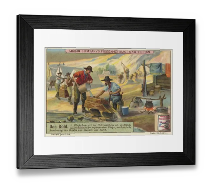 Framed Print : Picture series The gold, gold panning by means of the cradle Framed Print : Picture series The gold, gold panning by means of the cradle