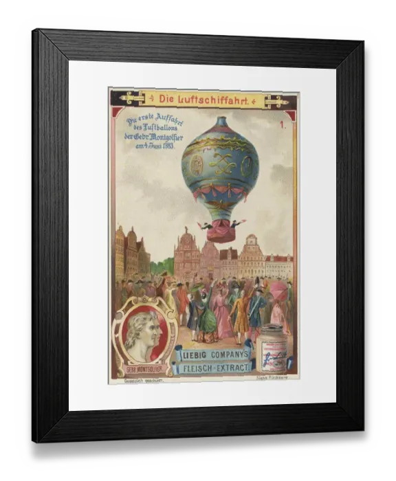 Framed Print : Series Die Luftschiffahrt, Luftschifffahrt Framed Print : Series Die Luftschiffahrt, Luftschifffahrt