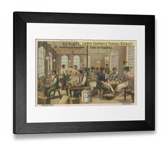 Framed Print : Picture series Production of dolls