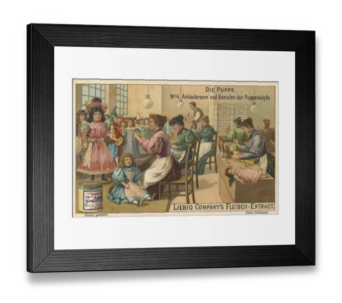 Framed Print : Picture series Production of dolls