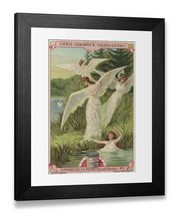 Framed Print : Picture series Schwanhilde, a fairy tale based on Musaeus