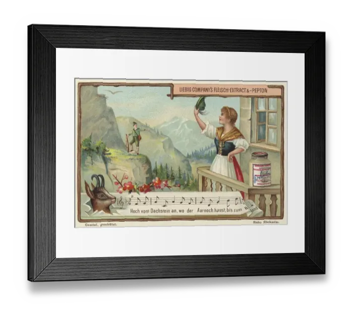 Framed Print : Picture series Folk songs, Hoch vom Dachstein an