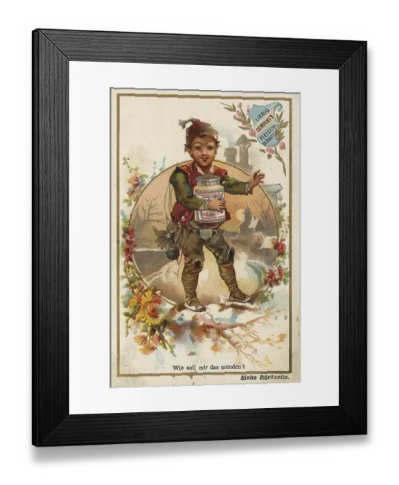 Framed Print : Picture series Children in various professions with Liebig glass