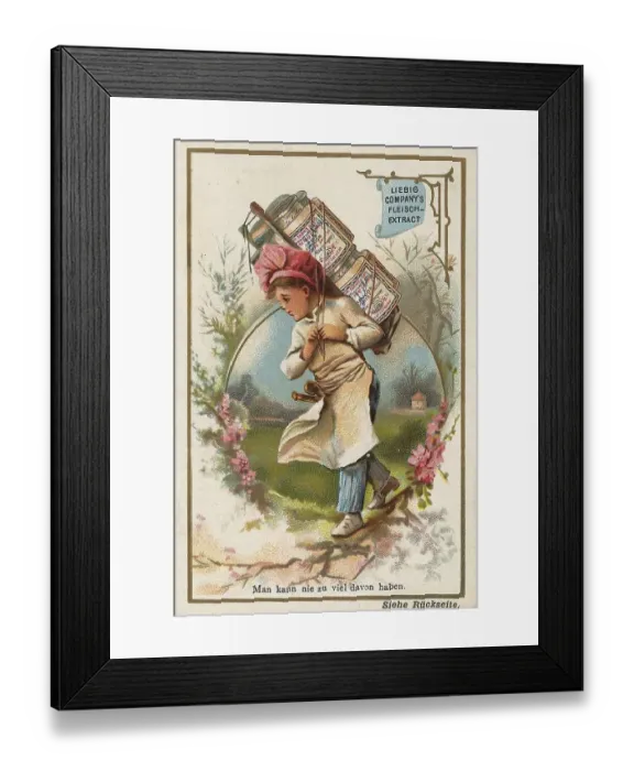 Framed Print : Picture series Children in various professions with Liebig glass Framed Print : Picture series Children in various professions with Liebig glass