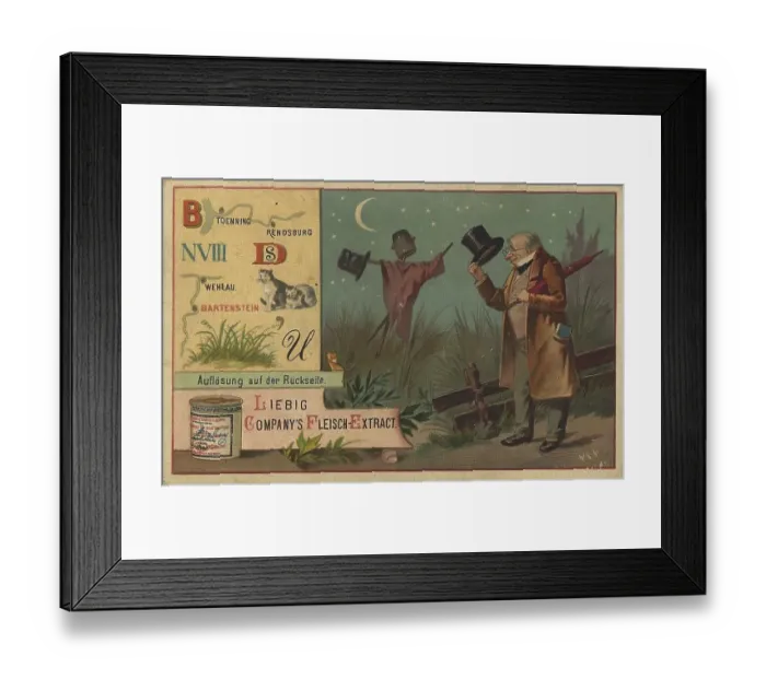 Framed Print : Picture series picture puzzle, Liebig picture Framed Print : Picture series picture puzzle, Liebig picture